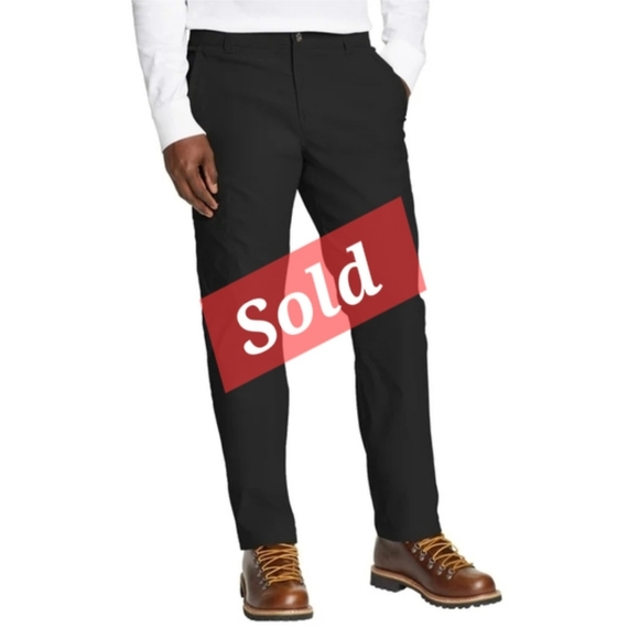 Eddie Bauer NWT Men'sRainier Fleece Lined‎ Black Pants UPF 50+